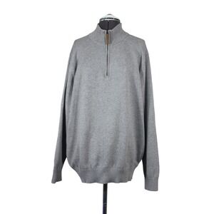 Duluth Trading Strongarm Sweater Men's‎ Large 1/4 Zip Mock Neck Knit Pullover